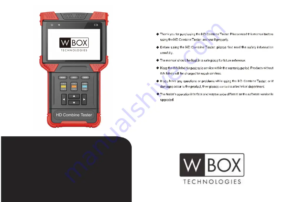 W Box WBXMLTEST User Manual Download Page 1