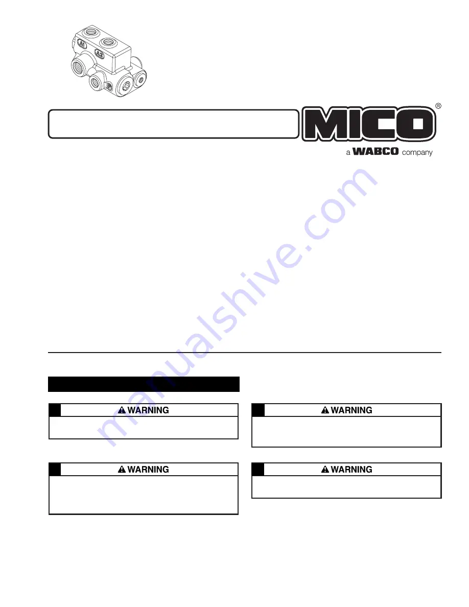 WABCO MICO ACV-DMN-LS Product Explanation, Operating Information, And Service Instructions Download Page 1