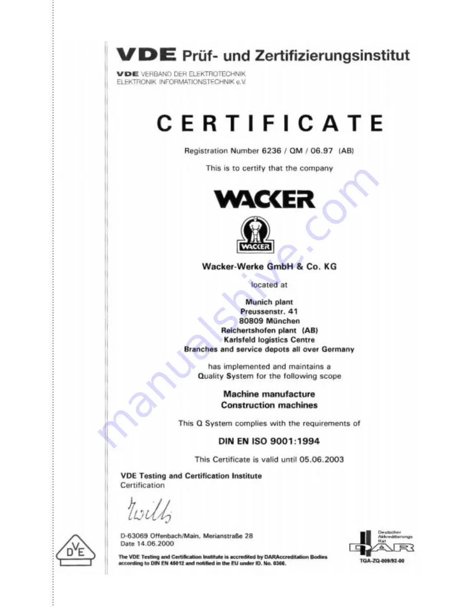 Wacker Neuson DPU 6055 Operator'S Manual Download Page 41