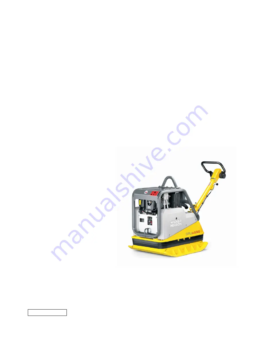 Wacker Neuson DPU 6555 Operator'S Manual Download Page 1