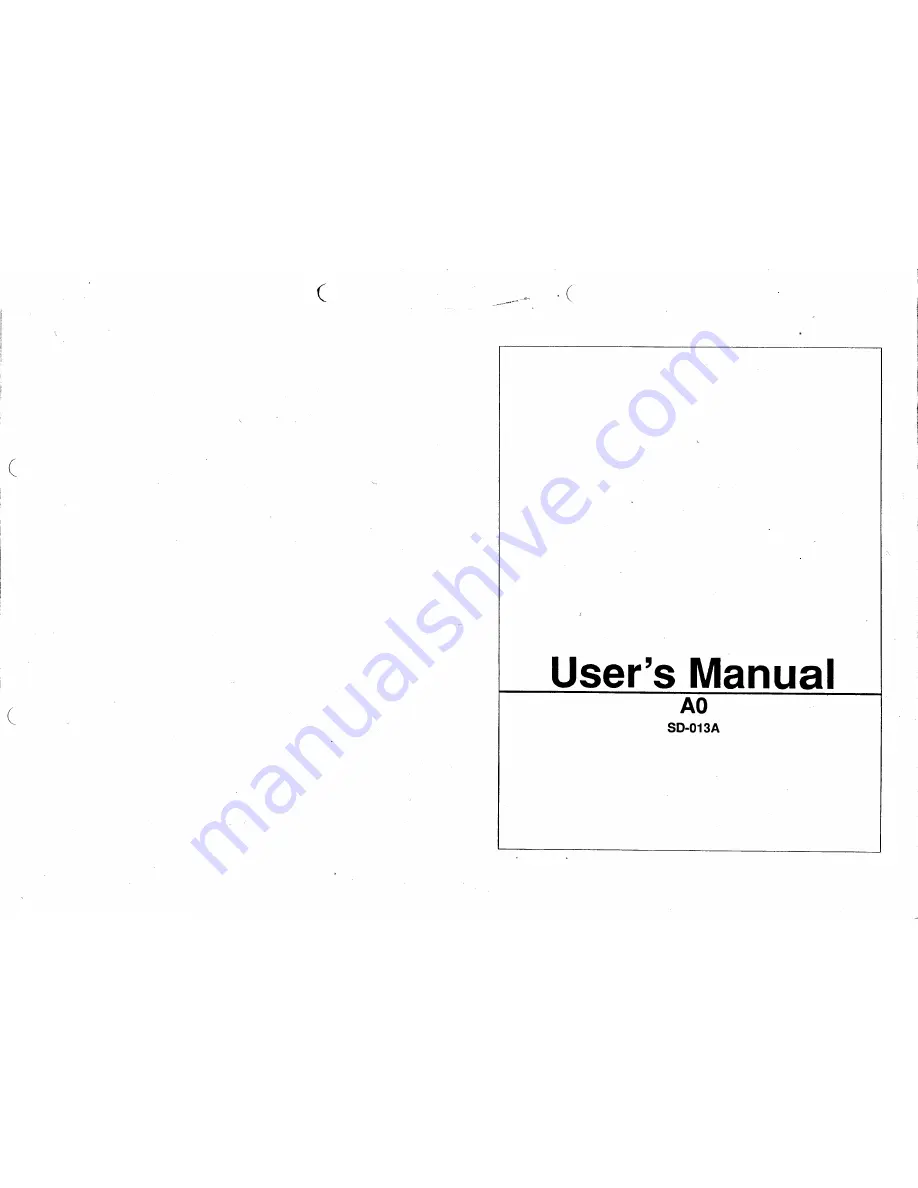 Wacom SD-013A User Manual Download Page 1