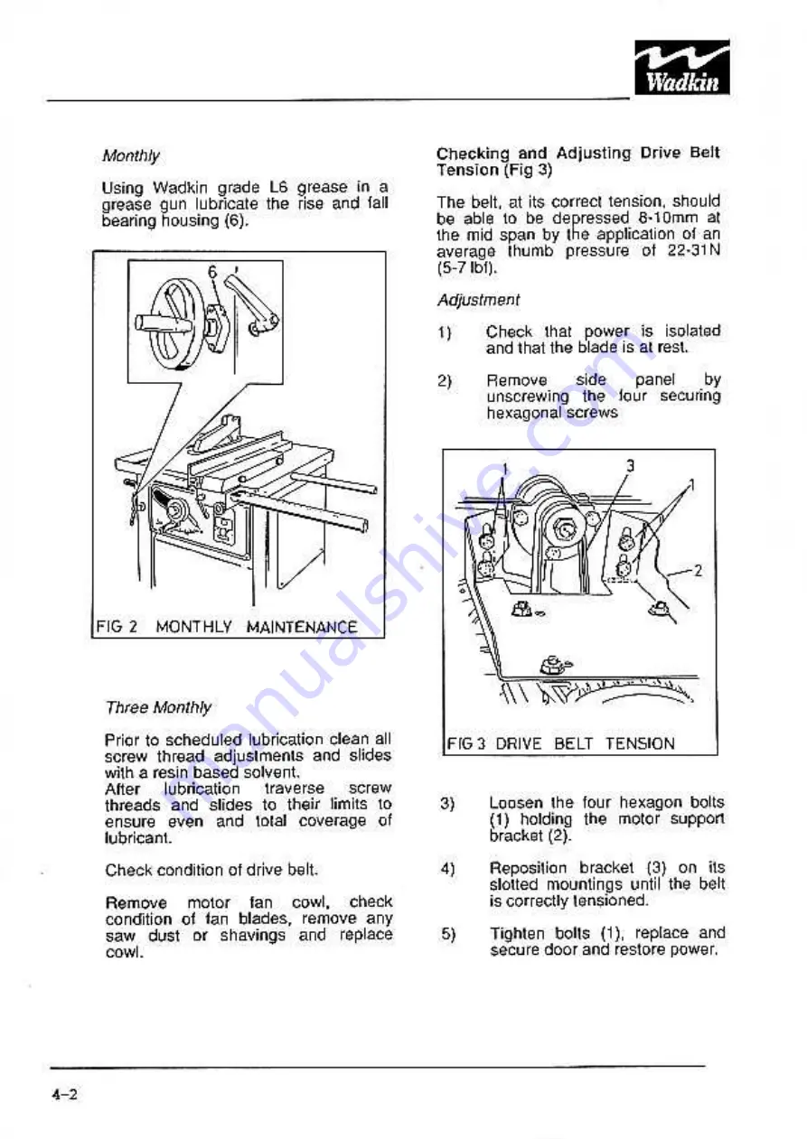 Wadkin AGS 250 Instruction Manual Download Page 22