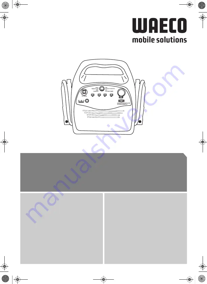 Waeco PowerPack PS200 Instruction Manual Download Page 1