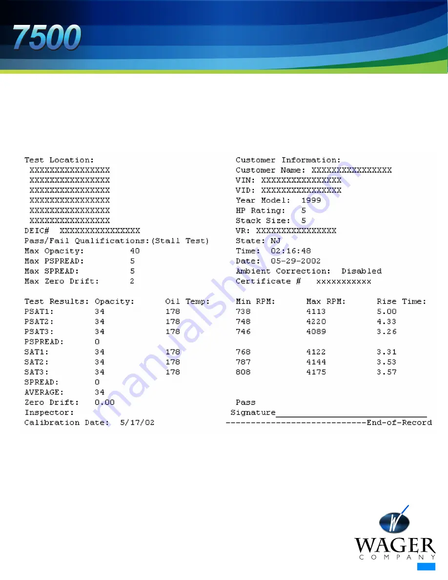 WAGER 7500 Скачать руководство пользователя страница 21