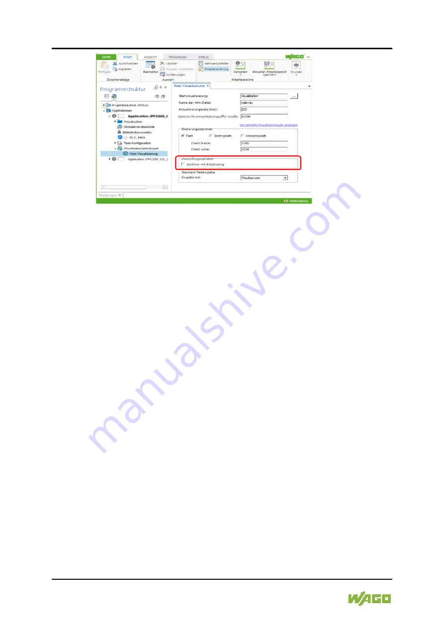 WAGO e!DISPLAY 7300T Manual Download Page 96