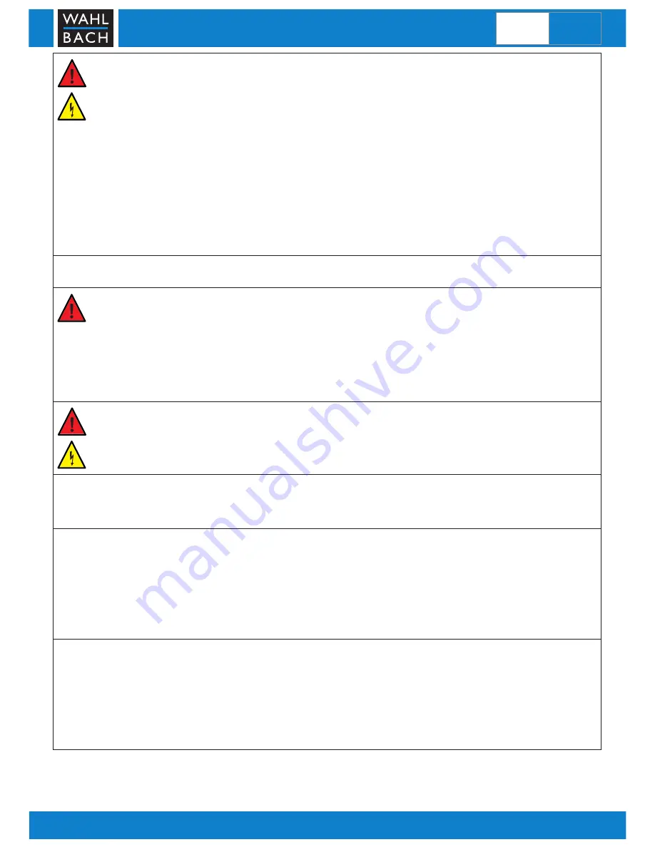 Wahl Bach 18kW User Manual Download Page 11