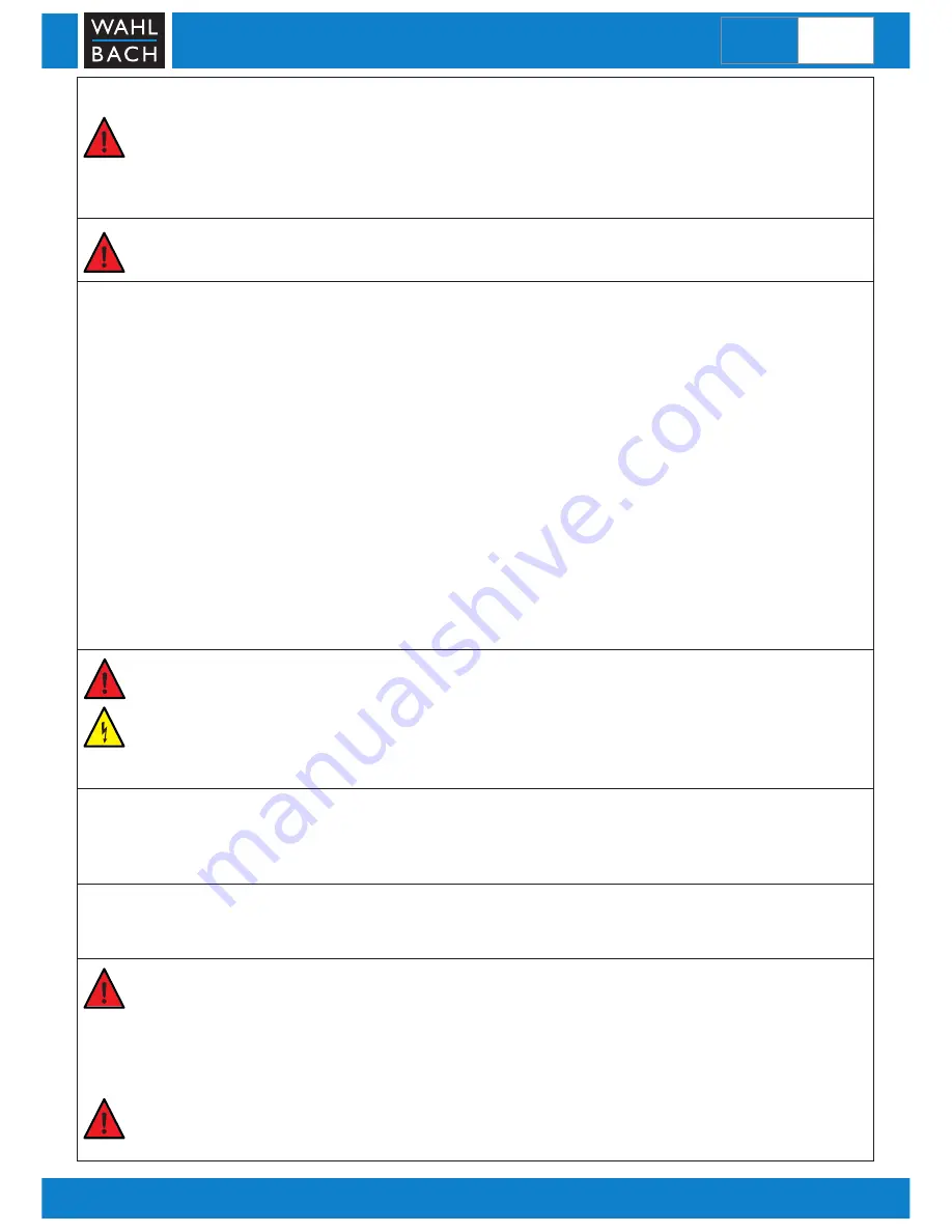 Wahl Bach 18kW User Manual Download Page 17