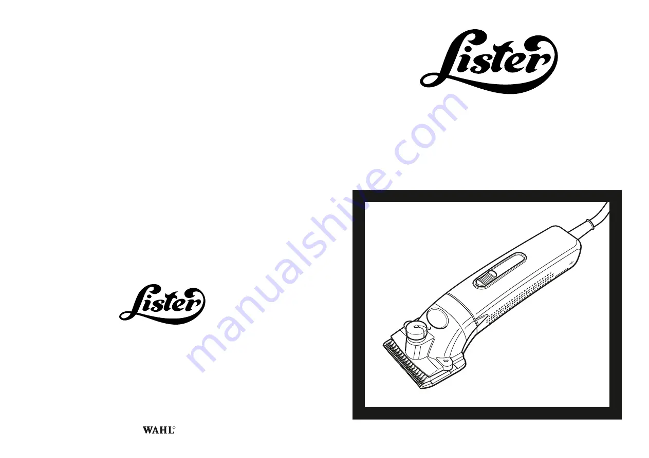 Wahl Lister C101 Instruction Book And Parts List Download Page 1