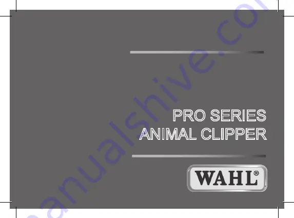 Wahl PRO Series Скачать руководство пользователя страница 1