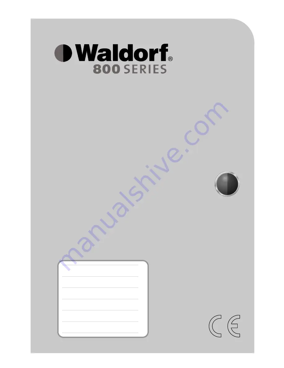 Waldorf GP8120E Installation And Operation Manual Download Page 1