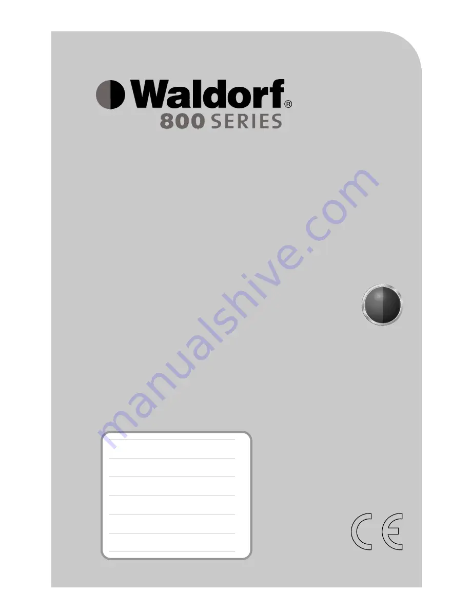 Waldorf RN8510GE Operation Manual Download Page 1