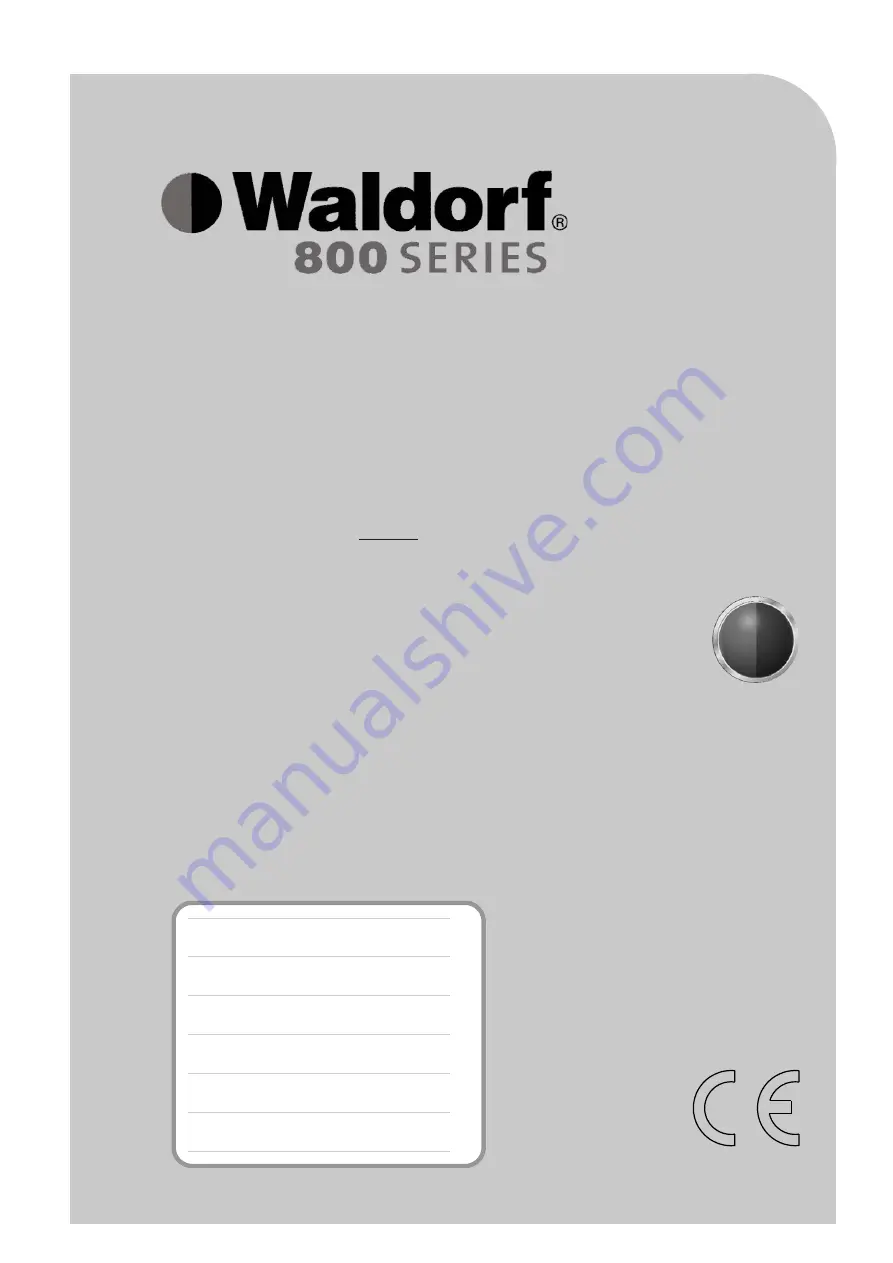 Waldorf RNL8510G Installation And Operation Manual Download Page 1