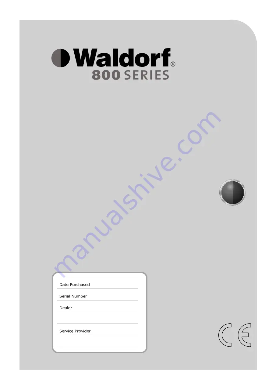 Waldorf SNB8200G Operation Manual Download Page 1