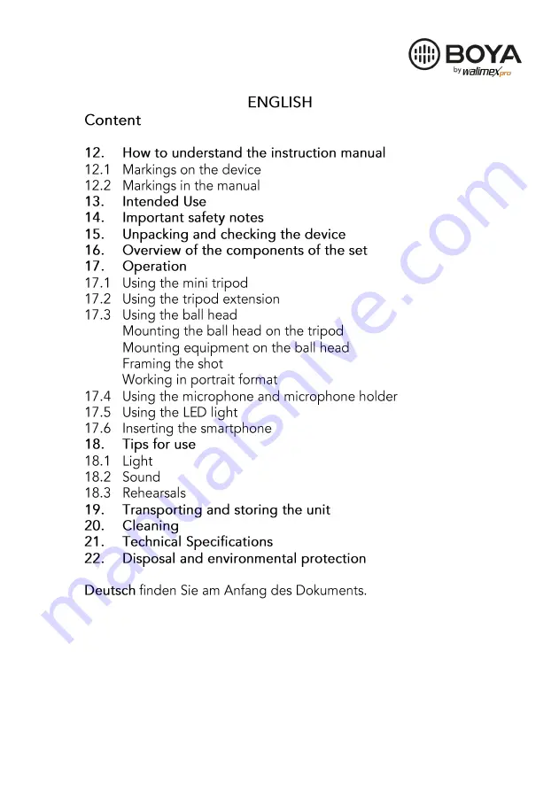 Walimex Pro BOYA VG350 Manual Download Page 24