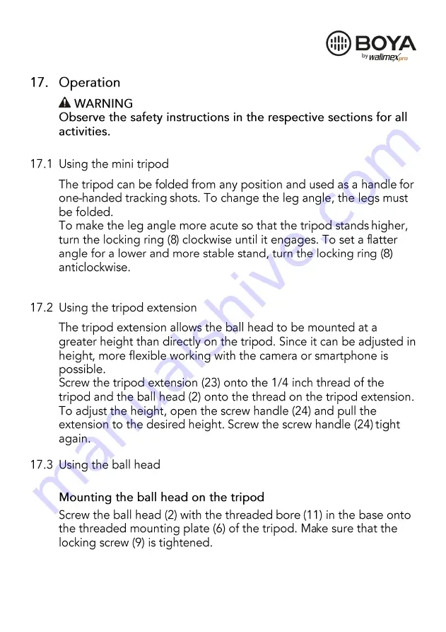 Walimex Pro BOYA VG350 Manual Download Page 38