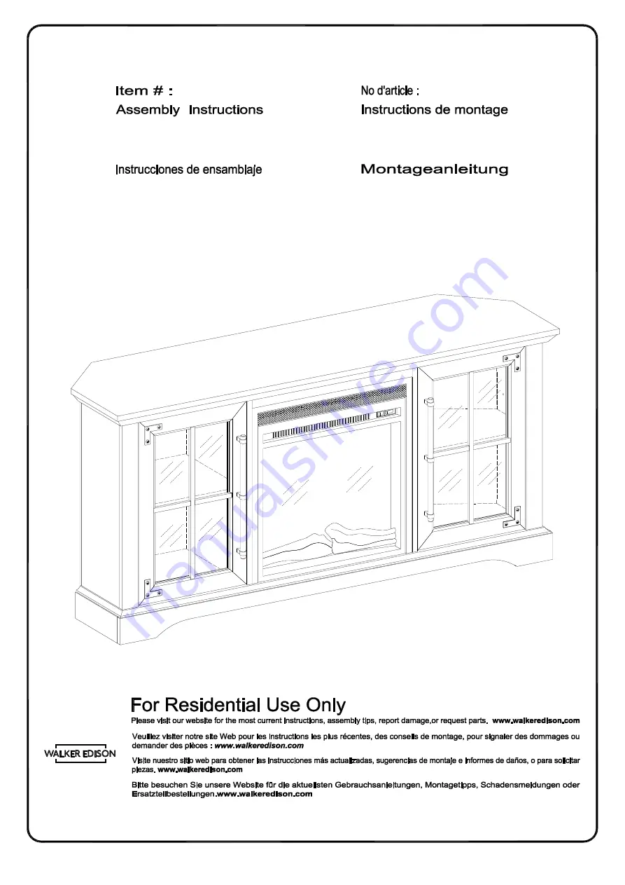 Walker Edison ABF54FC Assembly Instructions Manual Download Page 1