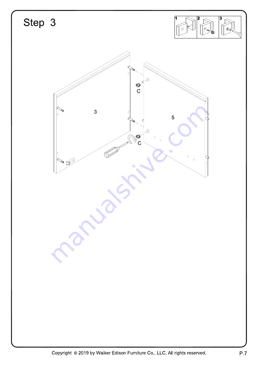 Walker Edison AF18DEW1D Assembly Instructions Manual Download Page 7