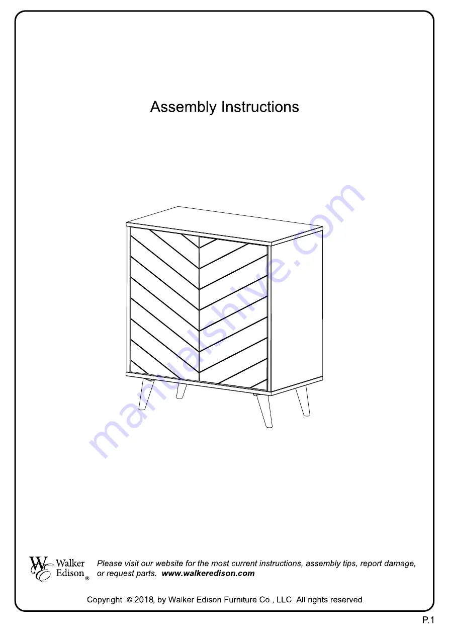 Walker Edison AF30KEN2D Assembly Instructions Manual Download Page 1