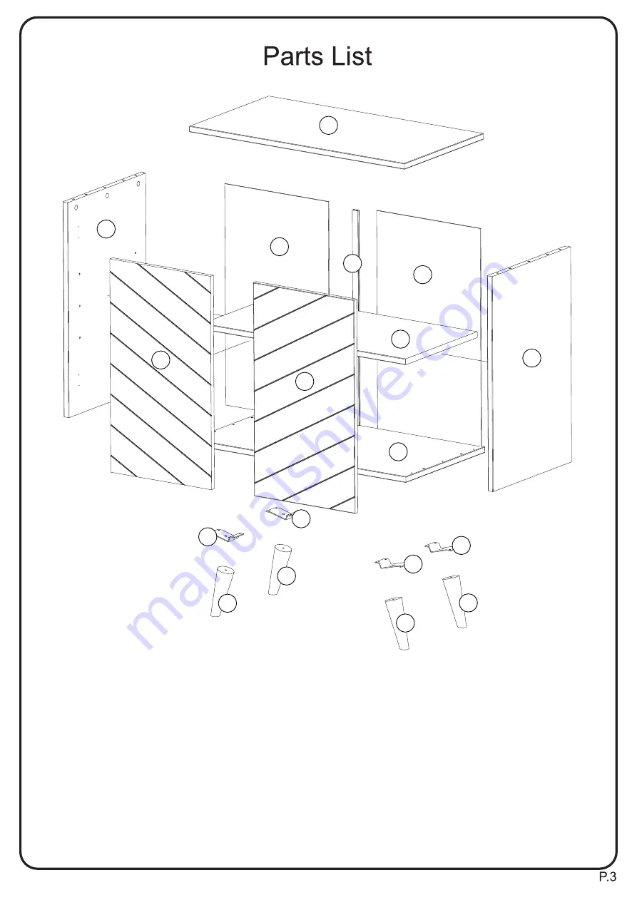 Walker Edison AF30KEN2D Assembly Instructions Manual Download Page 3