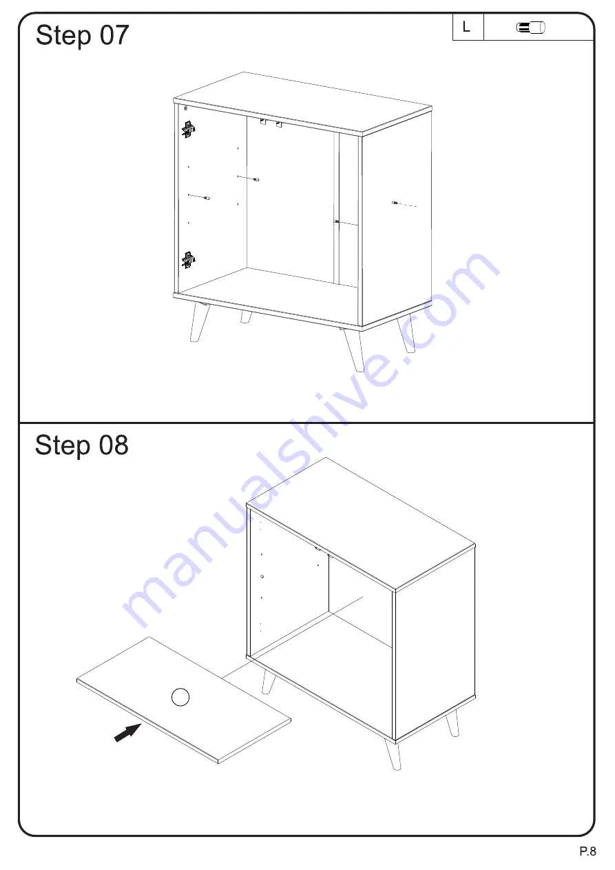 Walker Edison AF30KEN2D Assembly Instructions Manual Download Page 8