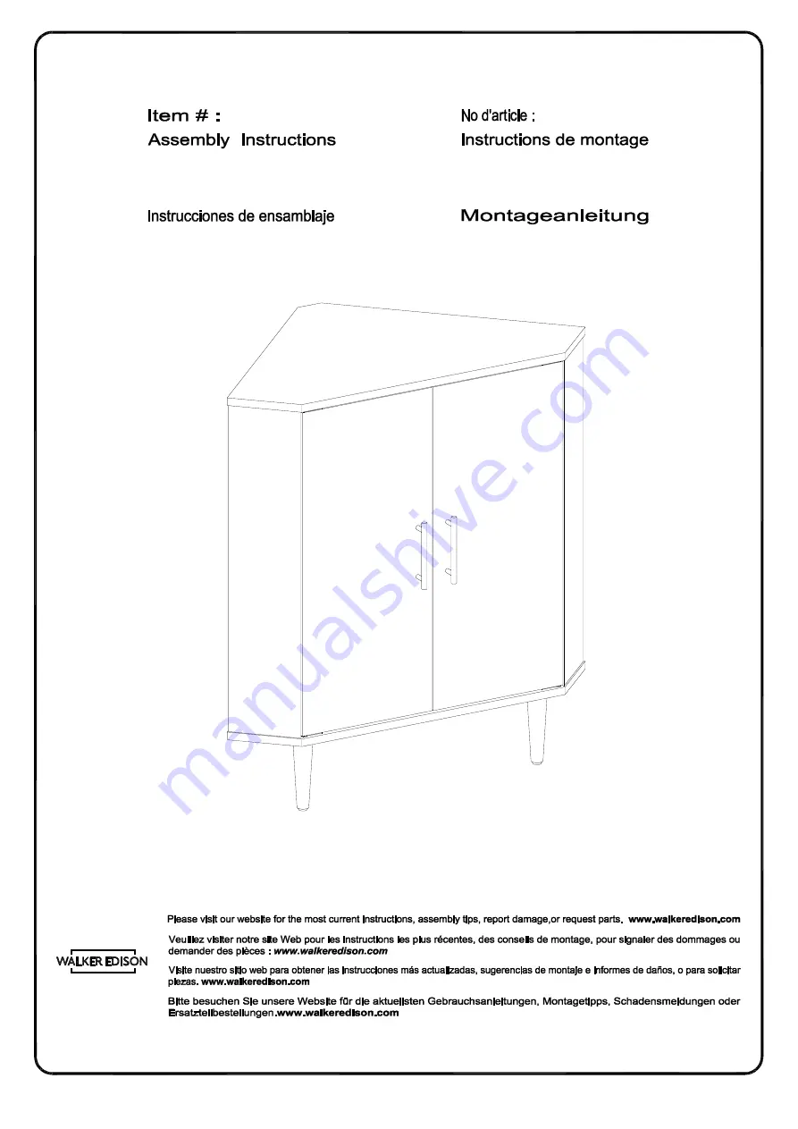 Walker Edison AF30NORCRN Скачать руководство пользователя страница 1