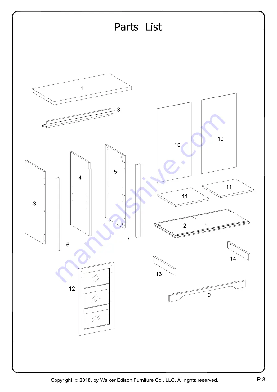 Walker Edison AF32ALGD Assembly Instructions Manual Download Page 3