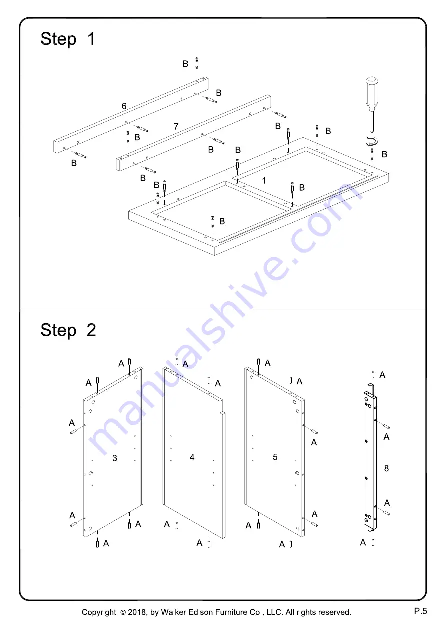 Walker Edison AF32ALGD Assembly Instructions Manual Download Page 5