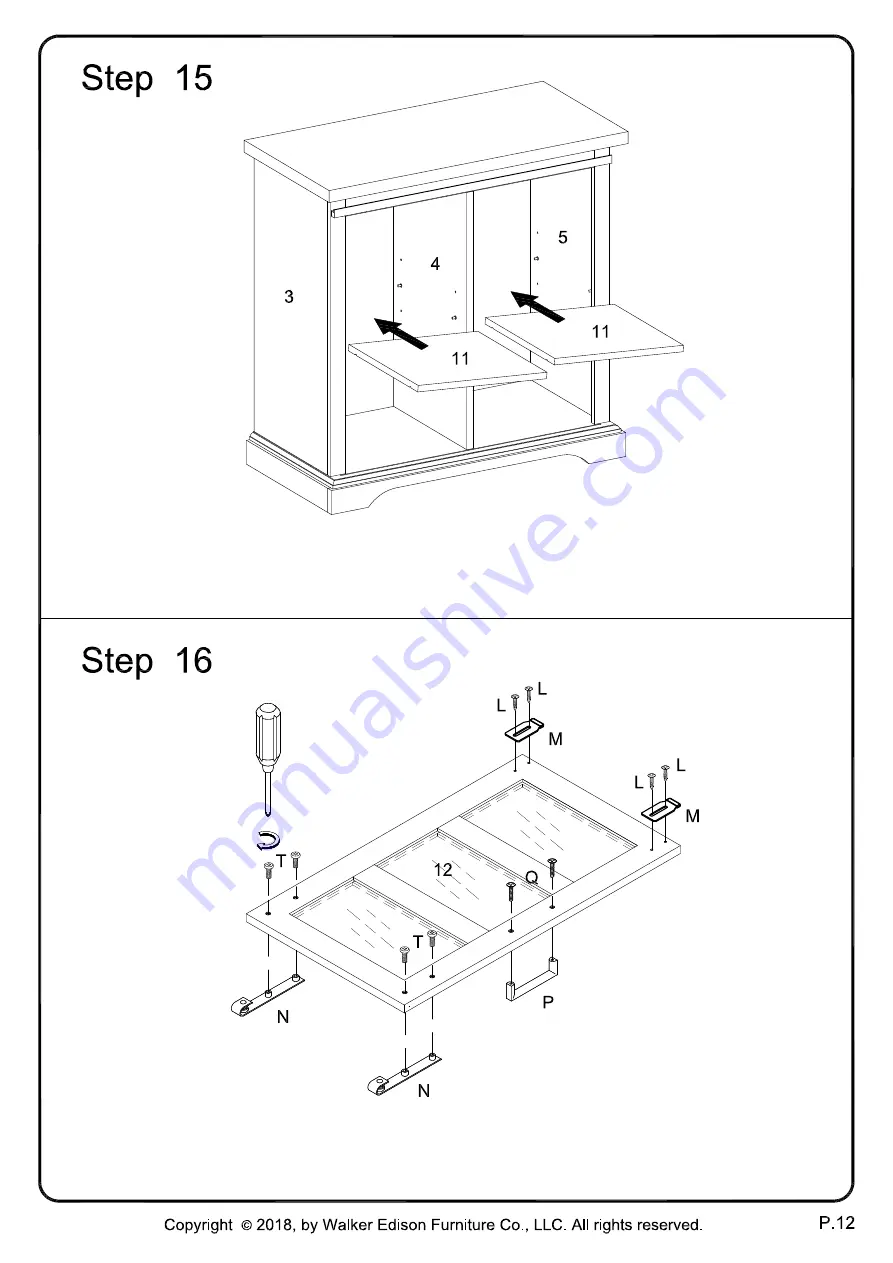 Walker Edison AF32ALGD Assembly Instructions Manual Download Page 12