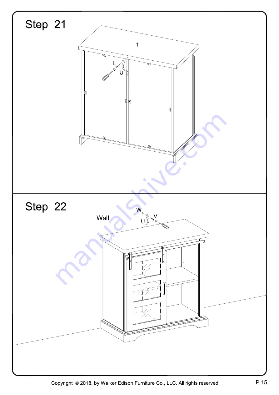 Walker Edison AF32ALGD Assembly Instructions Manual Download Page 15