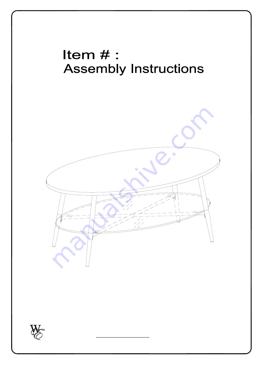 Walker Edison AF42TILOVCT Assembly Instructions Manual Download Page 1