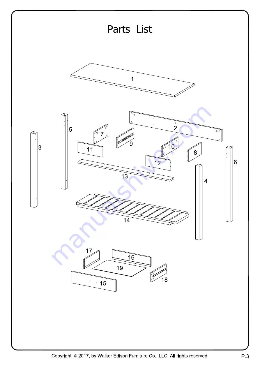 Walker Edison AF48CYET Assembly Instructions Manual Download Page 3