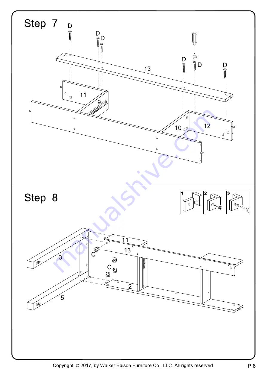 Walker Edison AF48CYET Assembly Instructions Manual Download Page 8