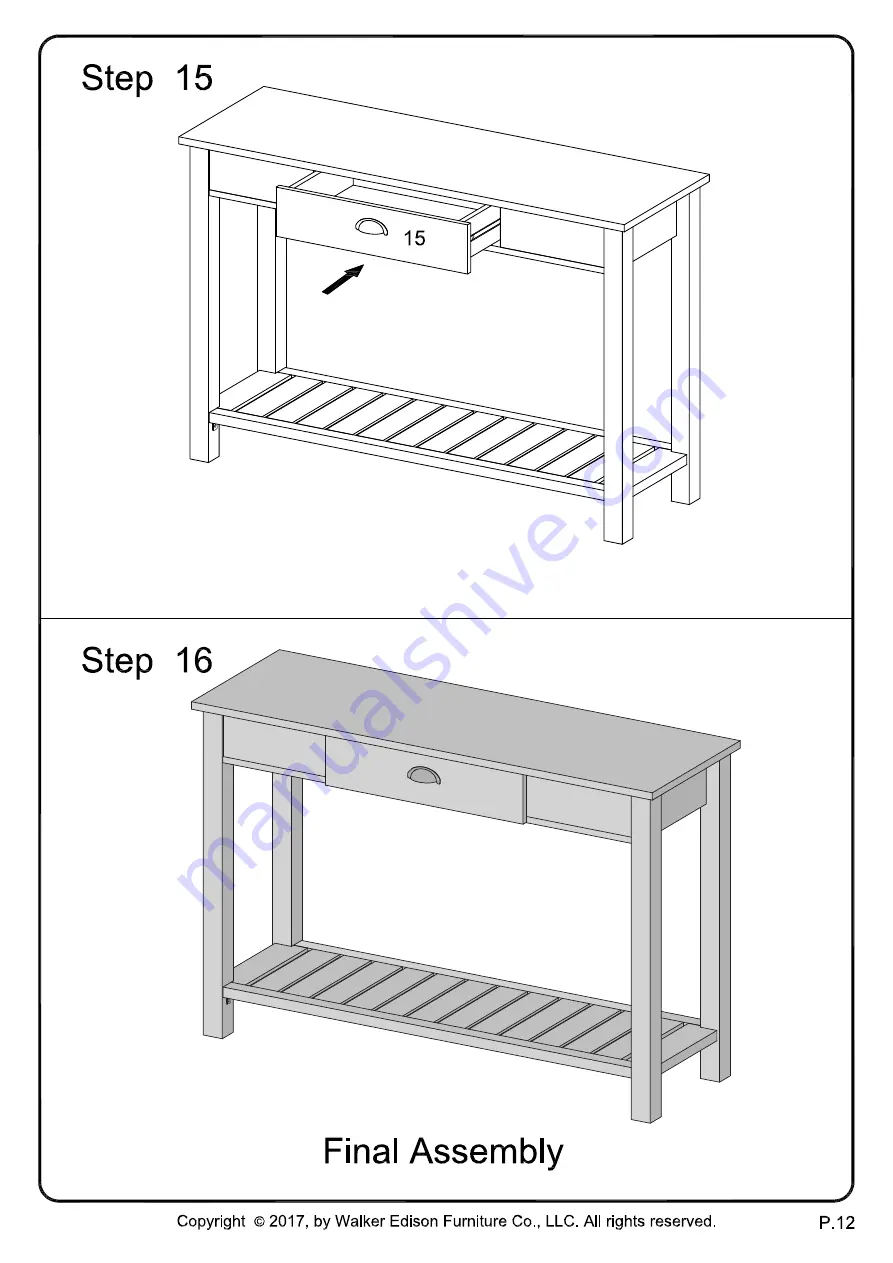 Walker Edison AF48CYET Assembly Instructions Manual Download Page 12