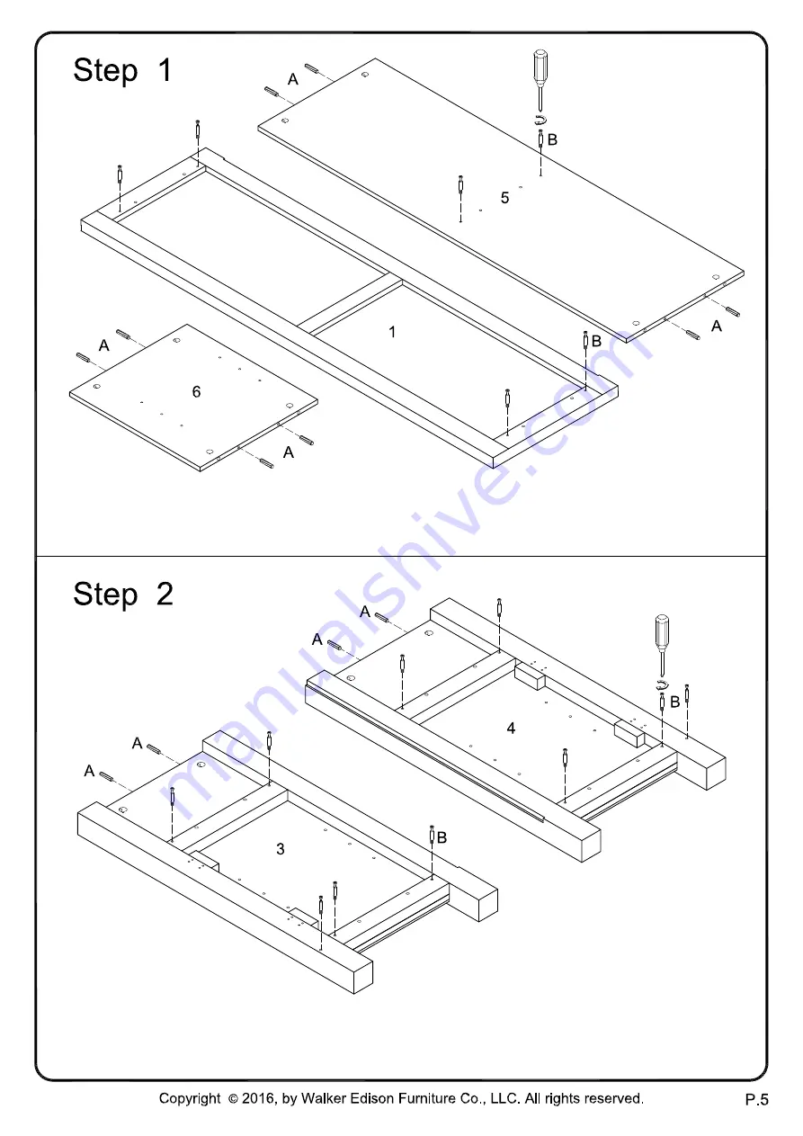 Walker Edison AH52APC Assembly Instructions Manual Download Page 5