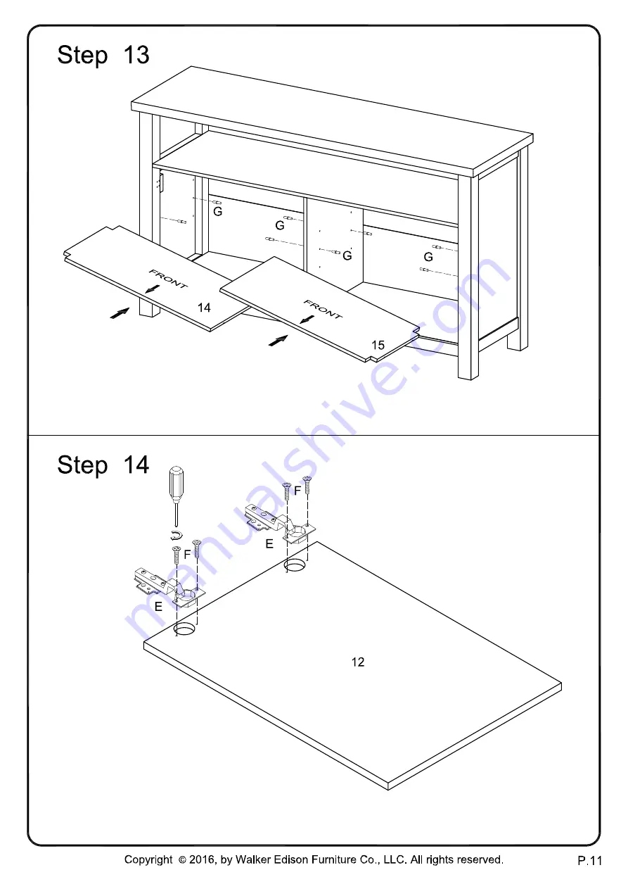 Walker Edison AH52APC Assembly Instructions Manual Download Page 11