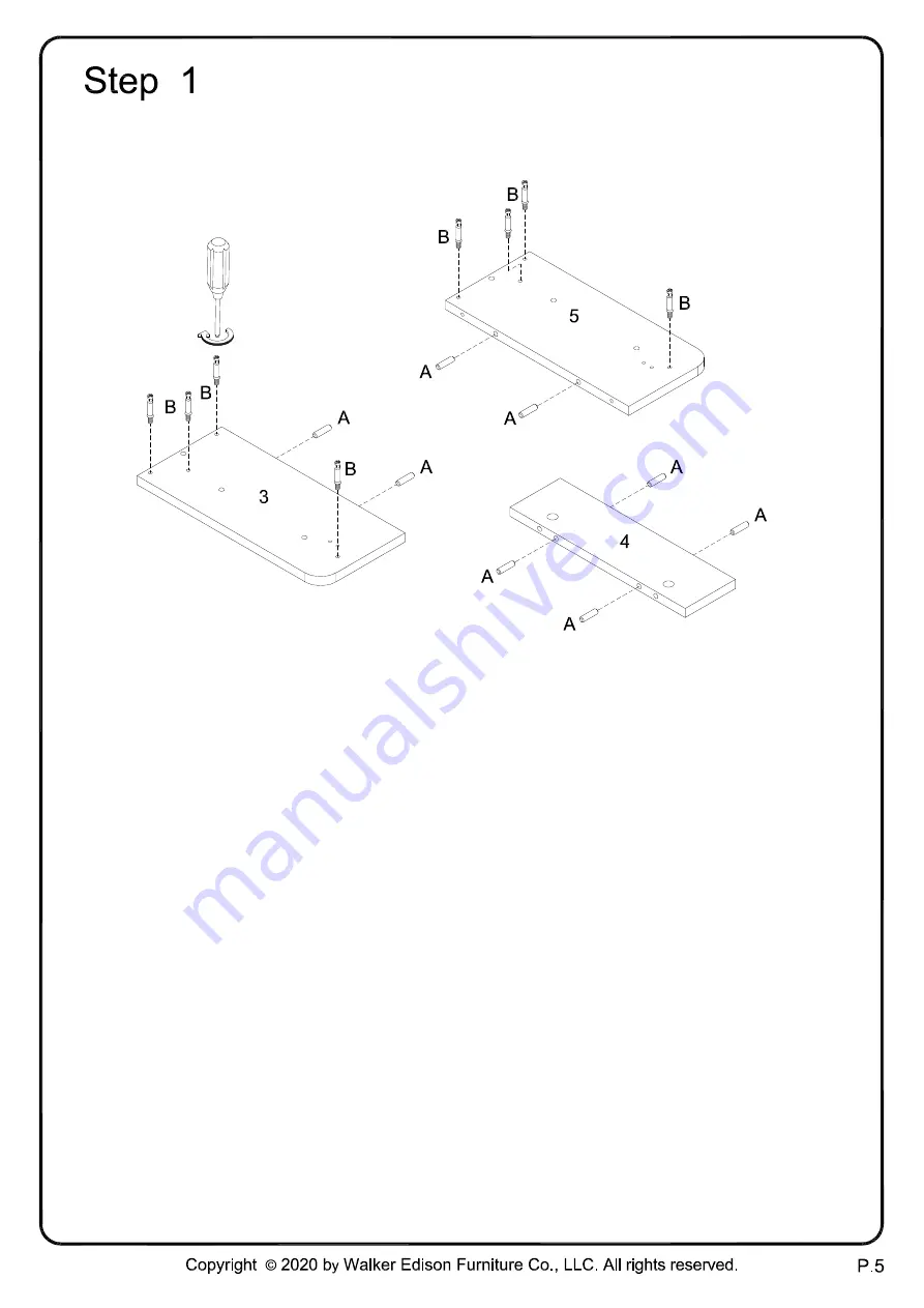 Walker Edison B44DIAZ Assembly Instructions Manual Download Page 5