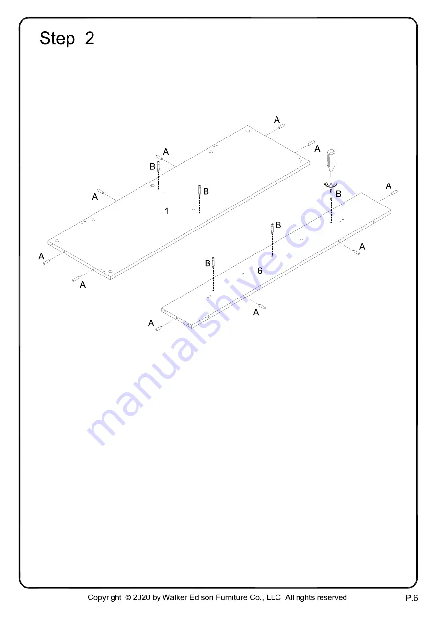 Walker Edison B44DIAZ Assembly Instructions Manual Download Page 6