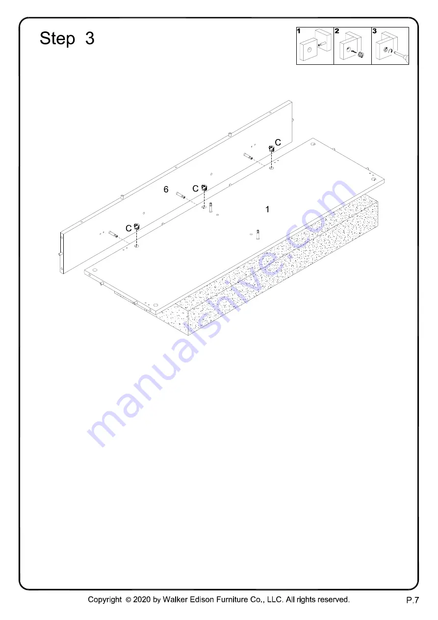 Walker Edison B44DIAZ Assembly Instructions Manual Download Page 7