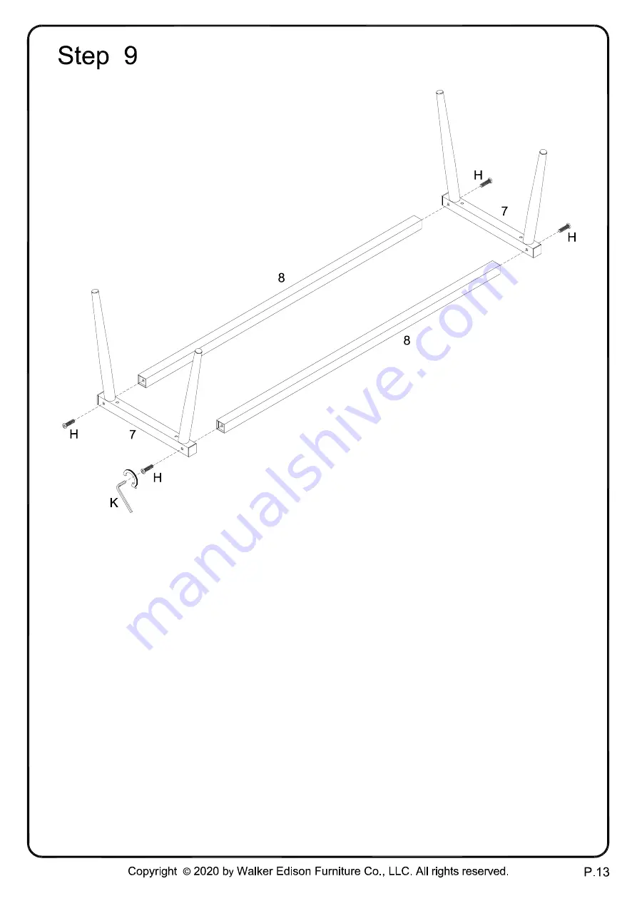 Walker Edison B44DIAZ Assembly Instructions Manual Download Page 13