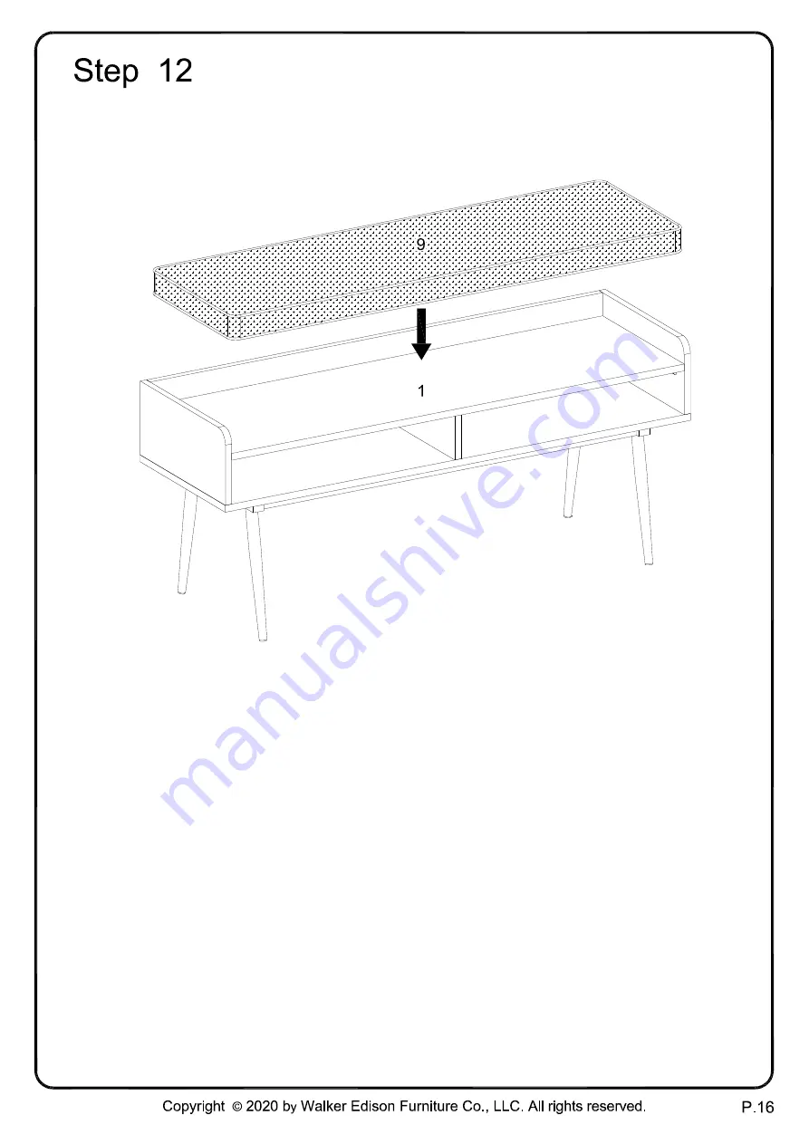 Walker Edison B44DIAZ Assembly Instructions Manual Download Page 16