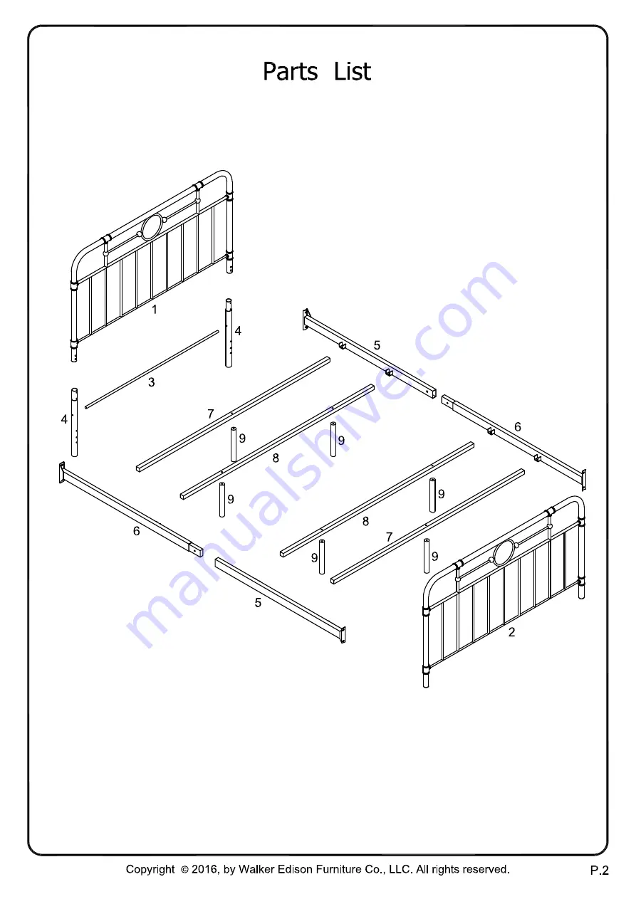 Walker Edison BQMP Скачать руководство пользователя страница 2