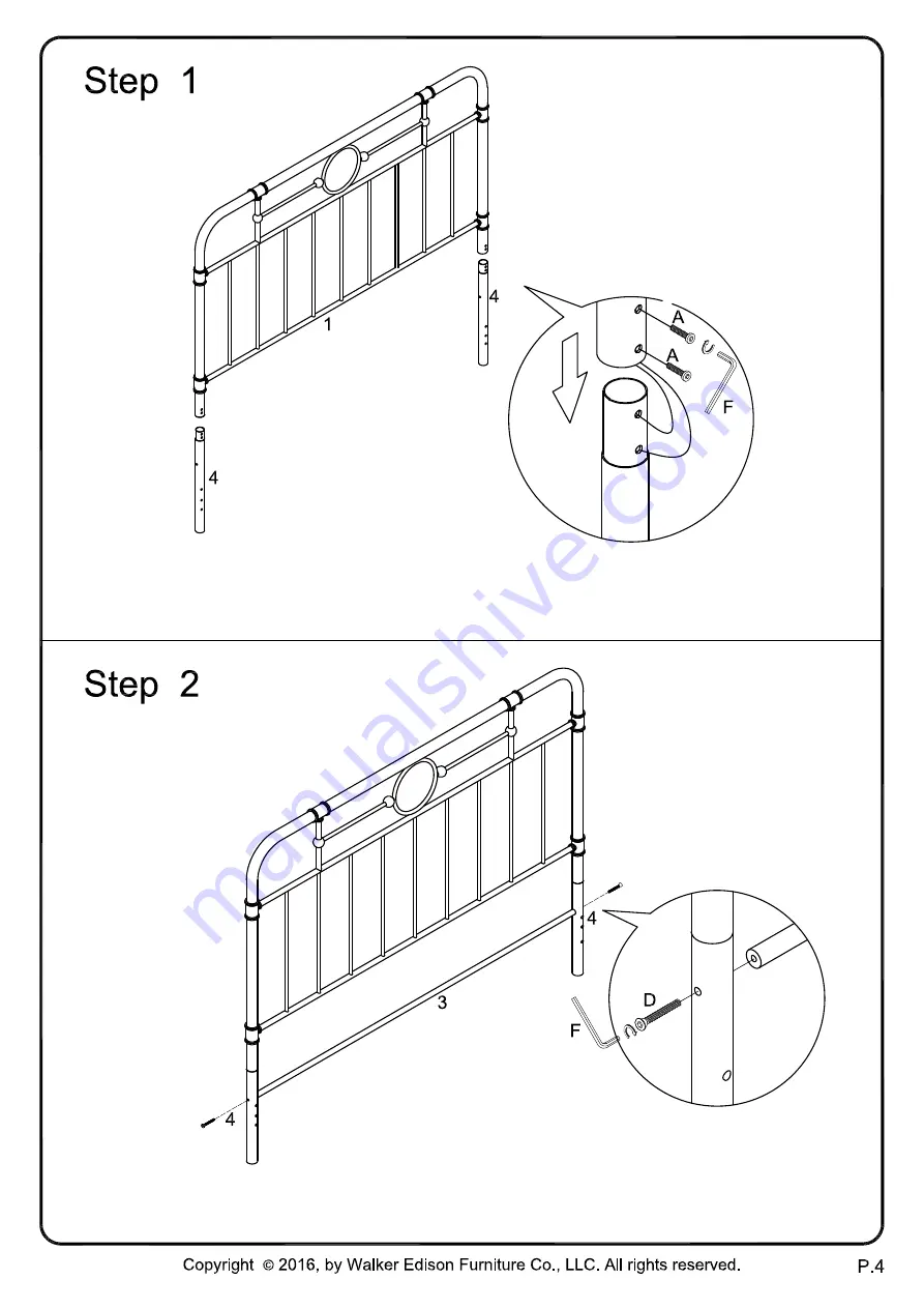 Walker Edison BQMP Assembly Instructions Manual Download Page 4