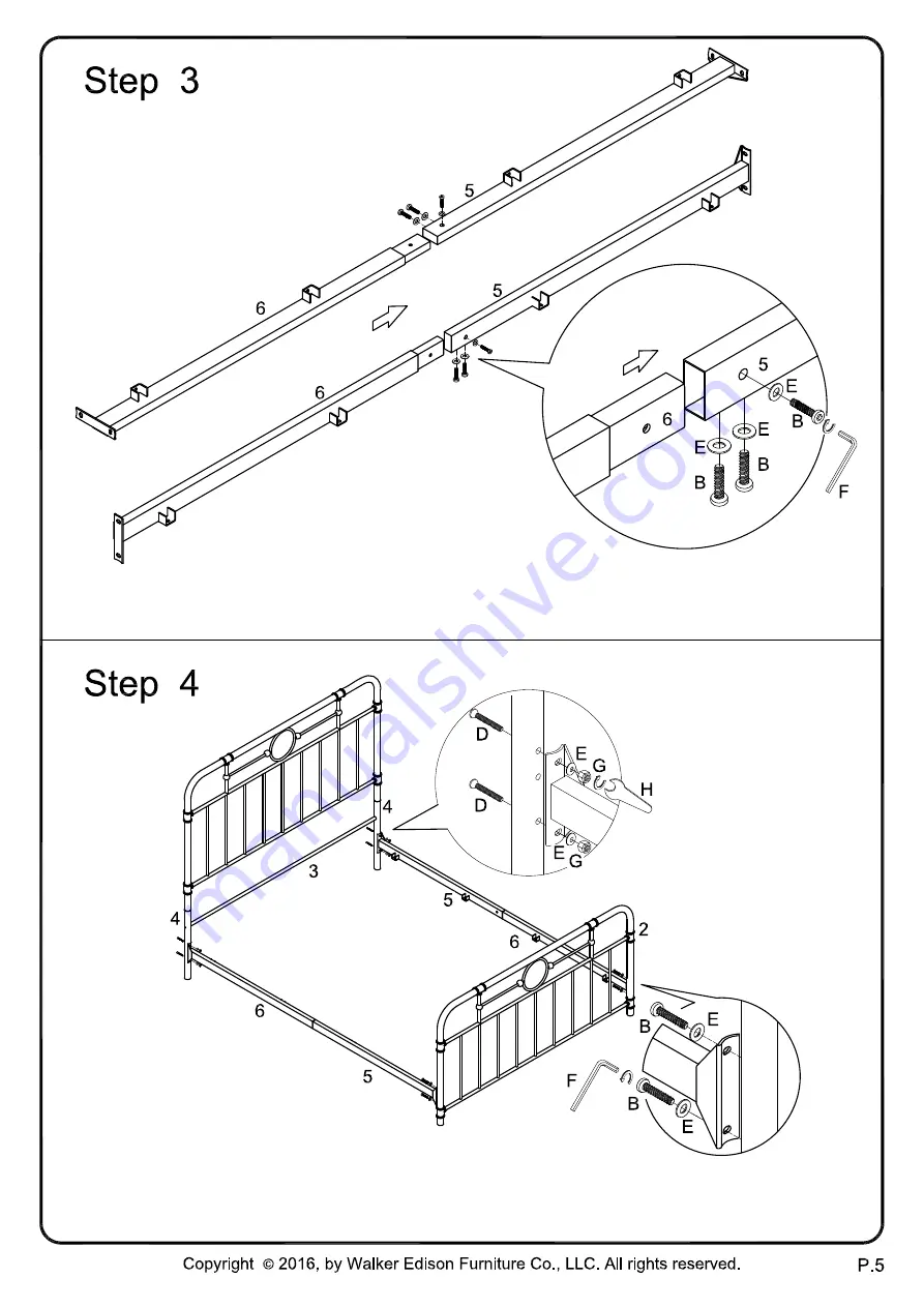 Walker Edison BQMP Assembly Instructions Manual Download Page 5