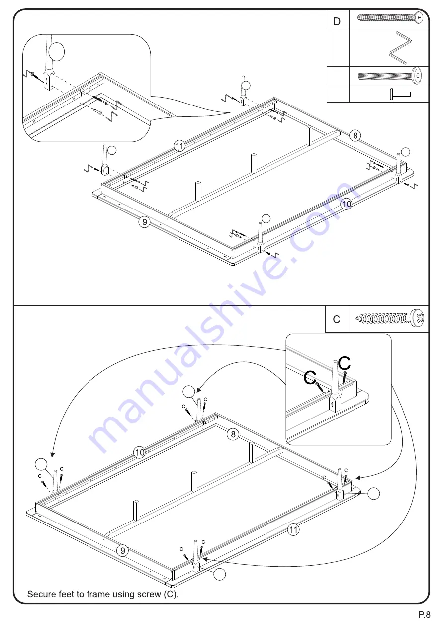 Walker Edison BQSPIN Assembly Instructions Manual Download Page 8