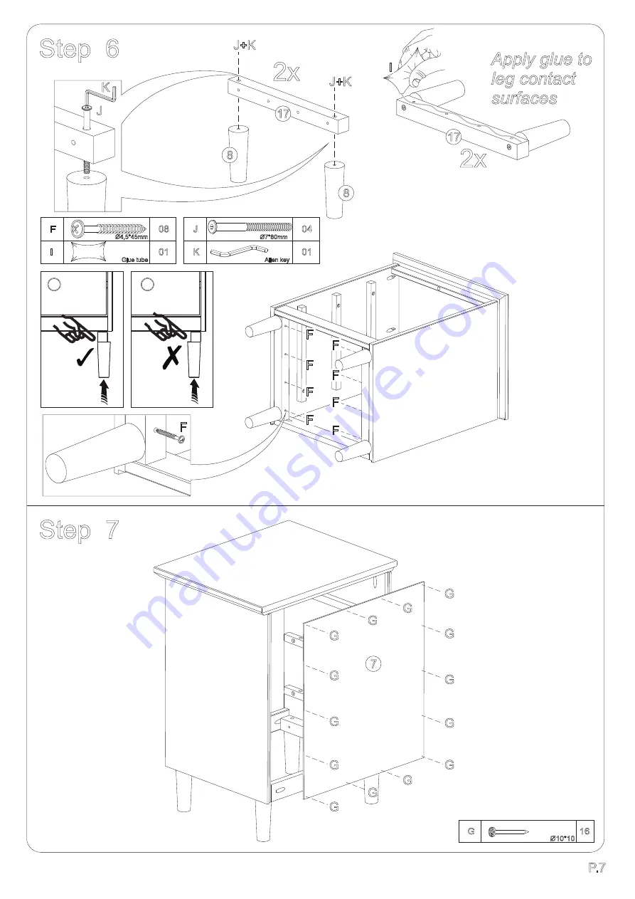 Walker Edison BR3DNS Assembly Instructions Manual Download Page 7