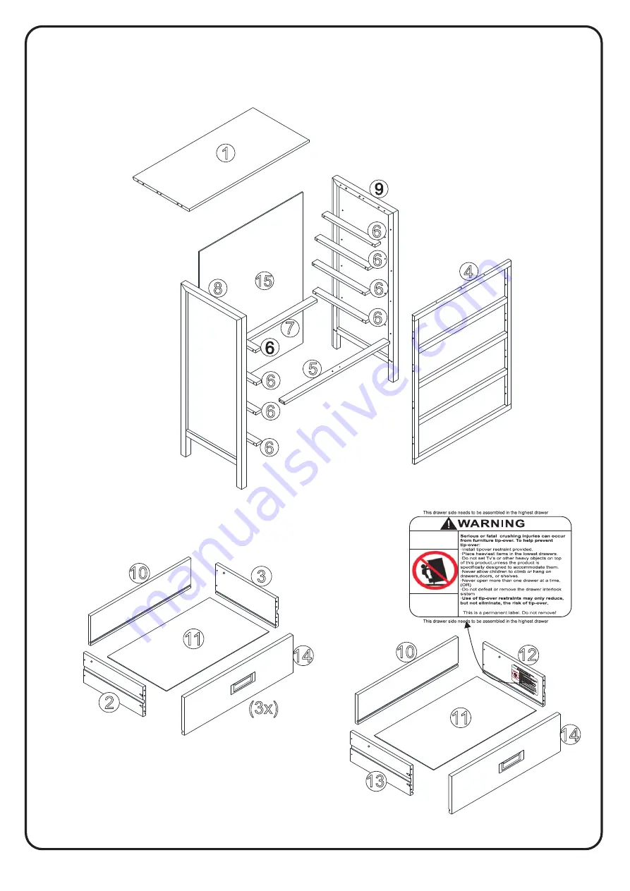 Walker Edison BR4DLYDDR Assembly Instructions Manual Download Page 3