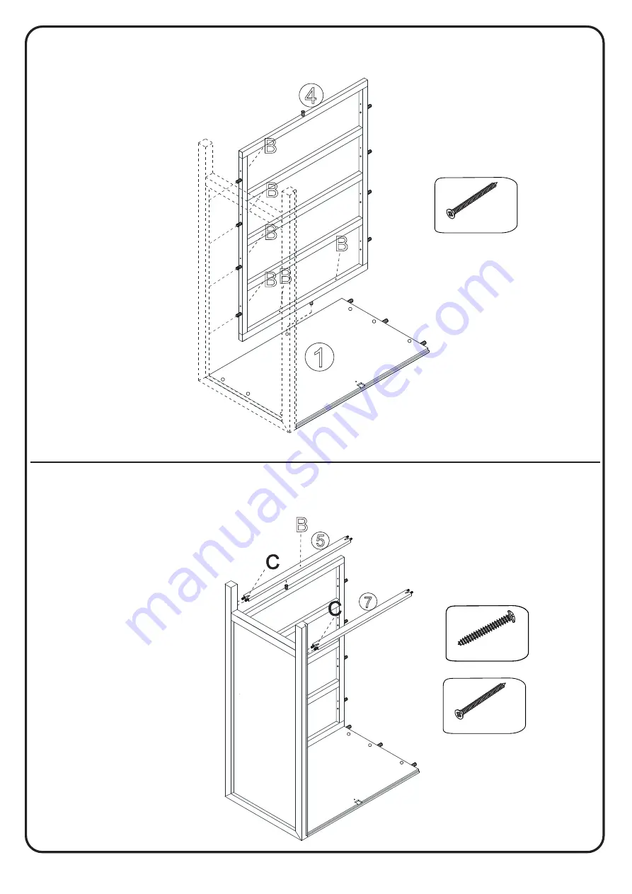 Walker Edison BR4DLYDDR Assembly Instructions Manual Download Page 7