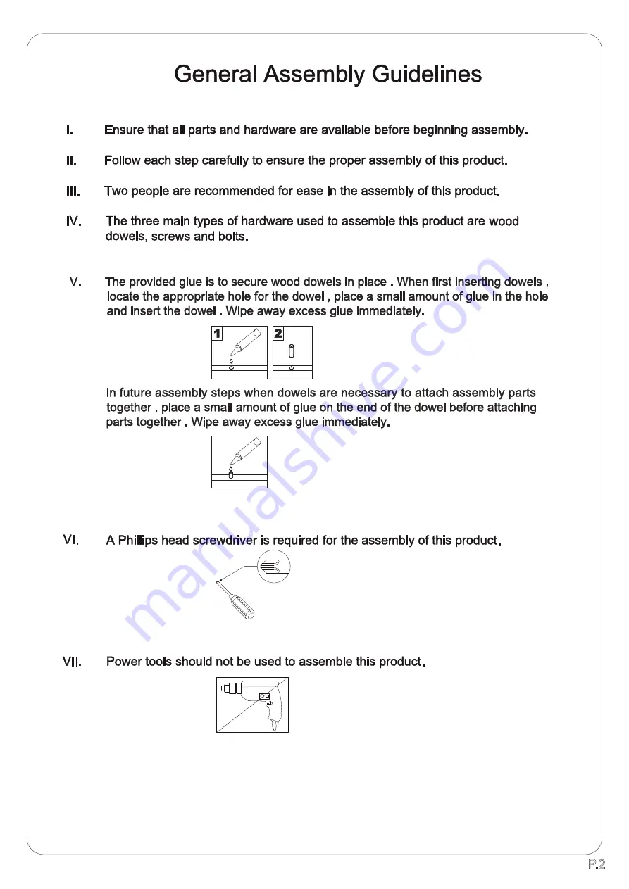 Walker Edison BR6DDDR Assembly Instructions Manual Download Page 2