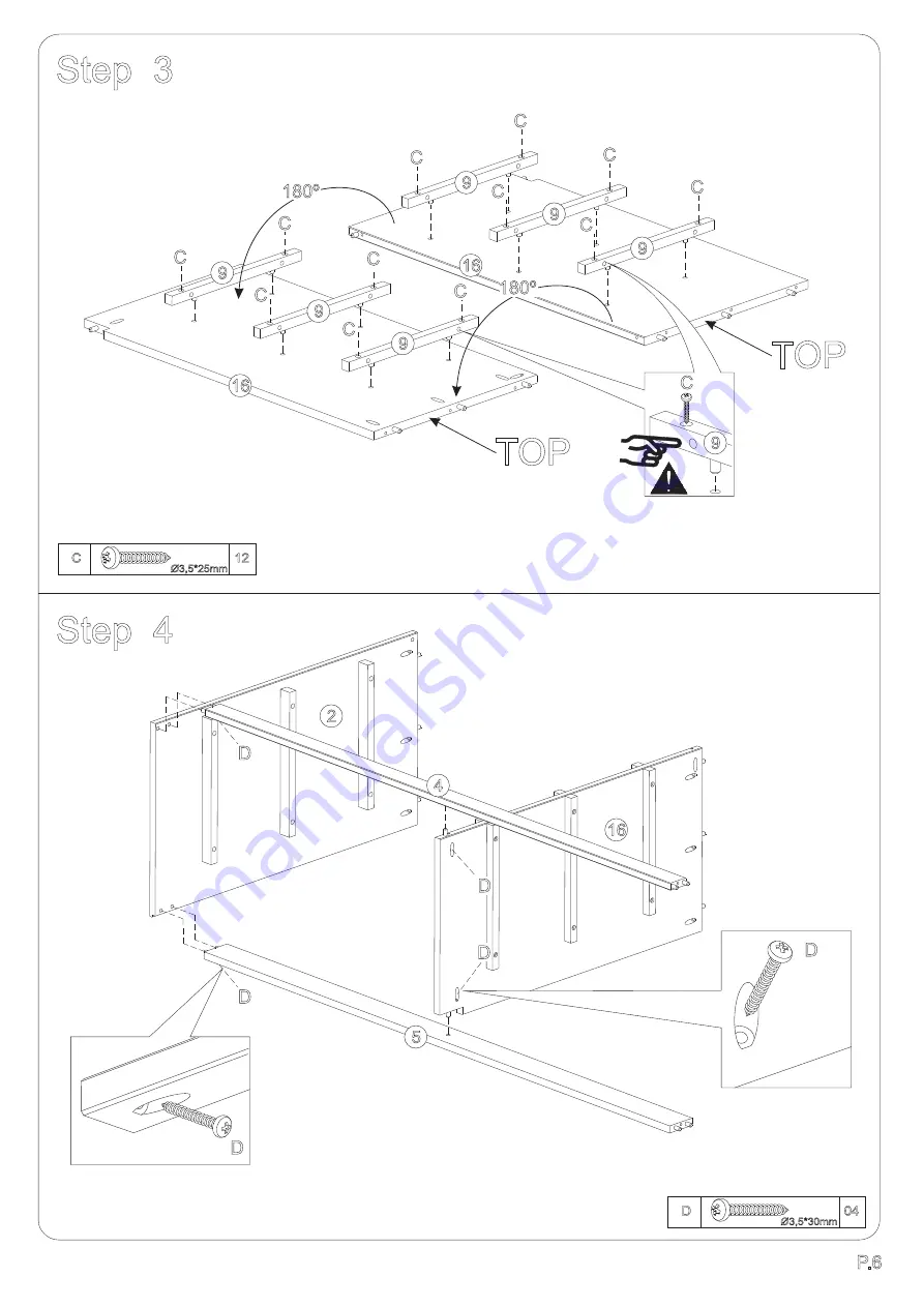 Walker Edison BR6DDDR Assembly Instructions Manual Download Page 6