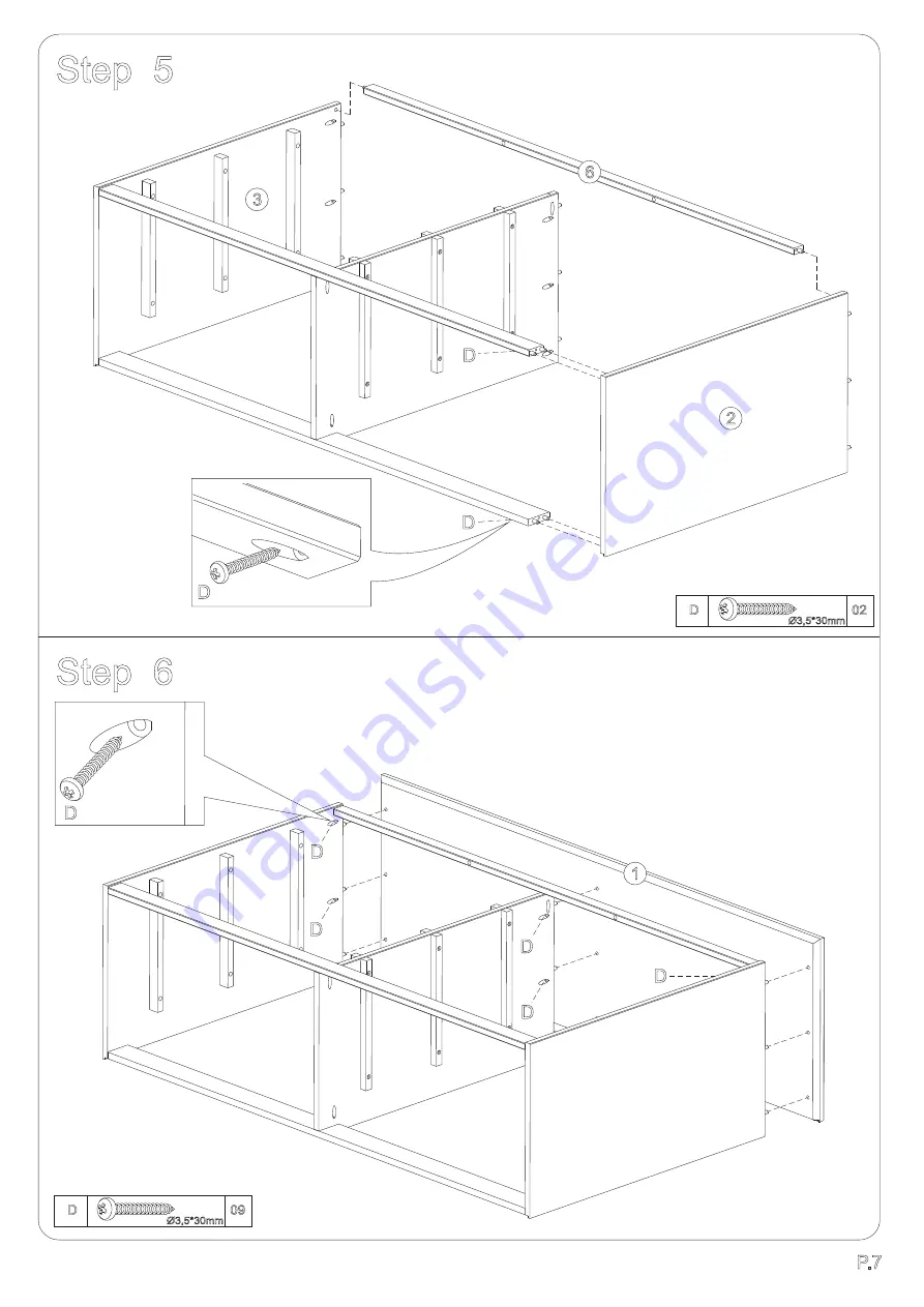 Walker Edison BR6DDDR Assembly Instructions Manual Download Page 7